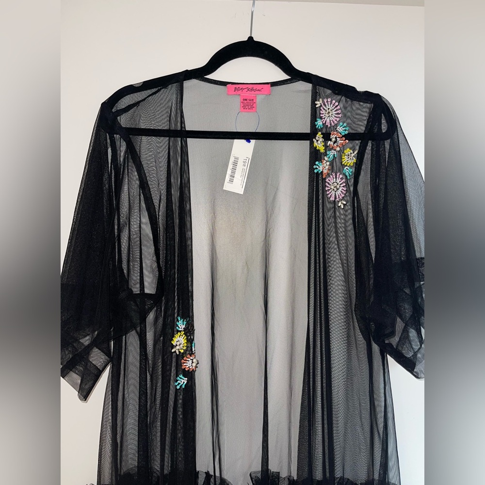 BETSEY JOHNSON Embroidered Mesh Duster - Picture 3 of 6